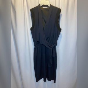 Tahari Navy Career dress w/ slip attached